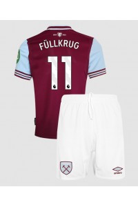 West Ham United Niclas Fullkrug #11 Jalkapallovaatteet Lasten Kotipeliasu 2024-25 Lyhythihainen (+ Lyhyet housut)